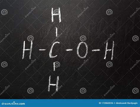 Blackboard Chalk with the Chemical Formula of Methanol Stock Photo - Image of drawing ...