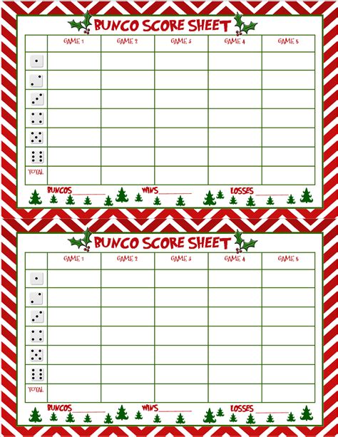 Printable Bunco Score Cards Free - Free Printable