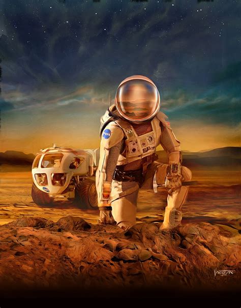 NASA astronaut on Mars by James Vaughan | human Mars