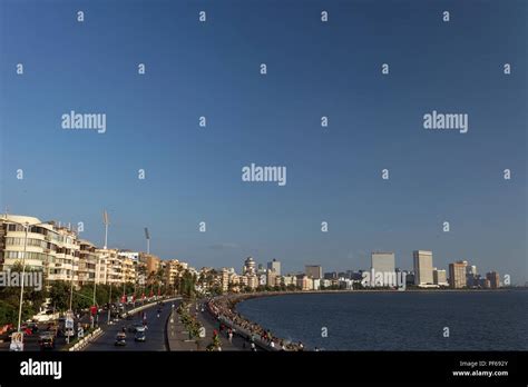 View of Nariman Point skyline from Marine Drive, Mumbai, Maharashtra, India Stock Photo - Alamy