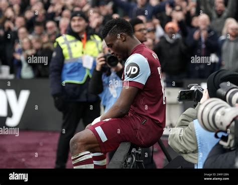 West Ham United's Mohammed Kudus celebrates scoring their side's second ...