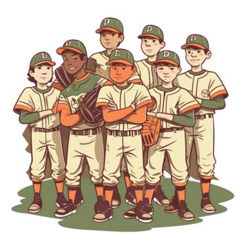 Baseball Team Vector, Sticker Clipart Boys Baseball Team Cartoon, Sticker, Clipart PNG and ...