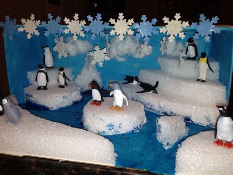 Penguins Diarama | Diarama ideas, Tundra project, Ocean diarama ideas kids