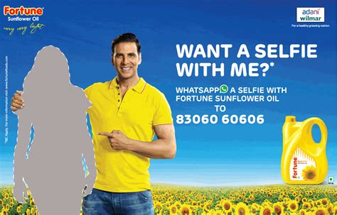 Fortune Sunflower Oil Want A Selfie With Me Ad - Advert Gallery