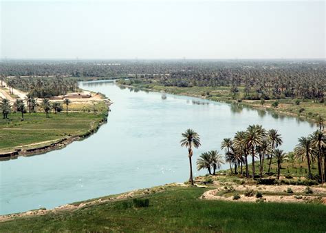 This is an aerial view of the Tigris River, and lush flood plain, flowing near Bayji, Salah Ad ...