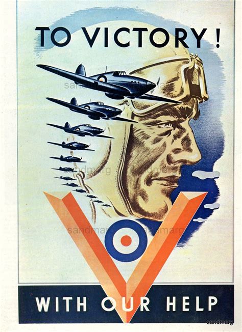 1940s Canadian Wartime To Victory With Our Help Poster Reprint