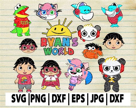 13 Ryans World Toy Review You Tube Kids characters svg, shirt, cup ...