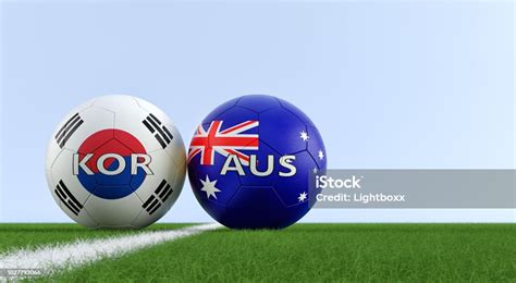 South Korea Vs Australia Soccer Match Soccer Balls In South Korea And ...