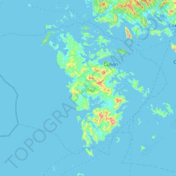 Culion topographic map, elevation, terrain