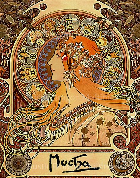 Alphonse Mucha zodiac Reproduction Digital Print | Etsy