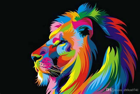 Colorful Lion Painting at PaintingValley.com | Explore collection of ...