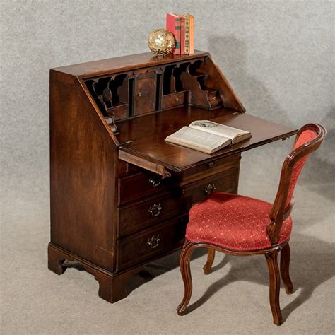 Antique Bureau Writing Desk Mahogany Edwardian - Antiques Atlas