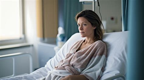 Premium AI Image | a pregnant woman in a hospital bed