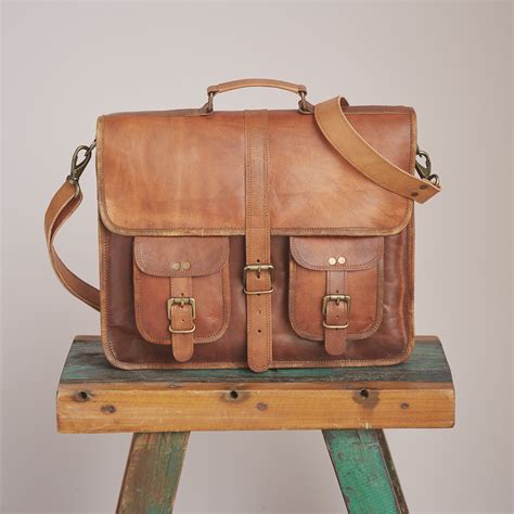 personalised one strap leather satchel by paper high | notonthehighstreet.com