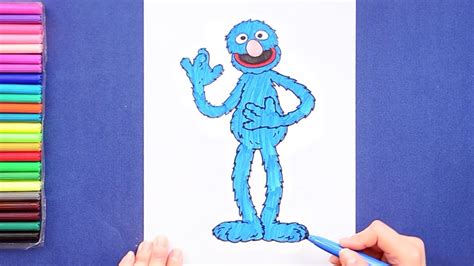 How to draw Grover (Sesame Street) - YouTube