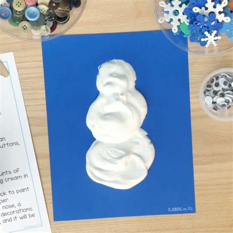 Puffy Paint Snowman Using Only 2 Ingredients! : Planning in PJs