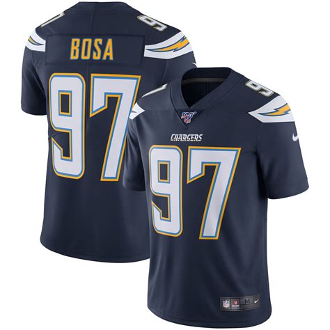 Men's Nike Joey Bosa Navy Los Angeles Chargers NFL 100 Vapor Limited Jersey