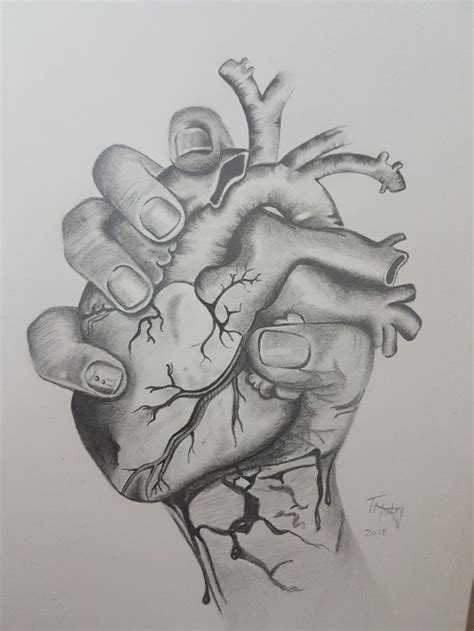 hand holding a human heart drawing - funnyyellowiphonewallpaper