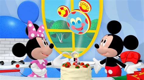 Toodles checking out the in progress birthday cake that Mickey & Minnie are making in the Mickey ...