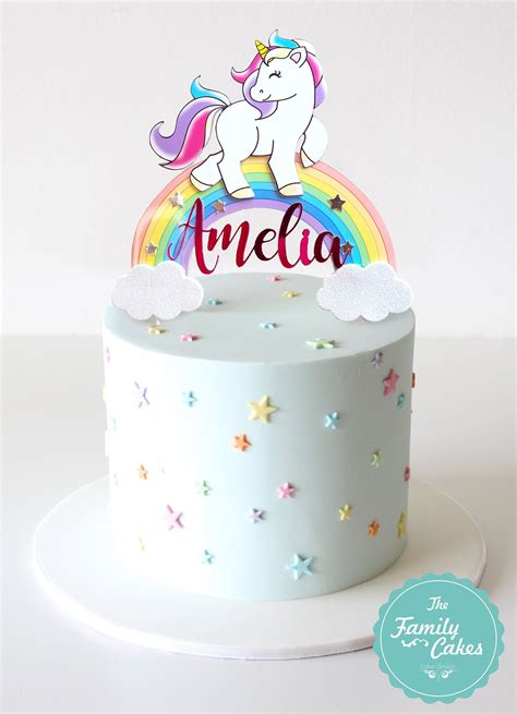 Unicorn Rainbow Cake Topper for a Magical Birthday