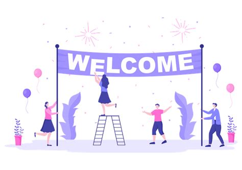 Best Premium Welcome Banner Decoration Illustration download in PNG & Vector format