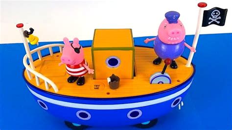 PEPPA PIG GRANDPA PIG'S BOAT WITH PEPPA & GEORGE PIG PIRATES - FUN ...