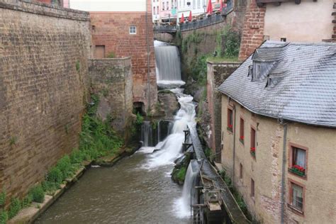 Saarburg Waterfall - Falls in a German Medieval City Center