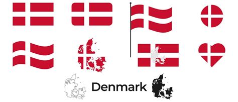 Flag of Denmark. Silhouette of Denmark. National symbol. 15282796 Vector Art at Vecteezy