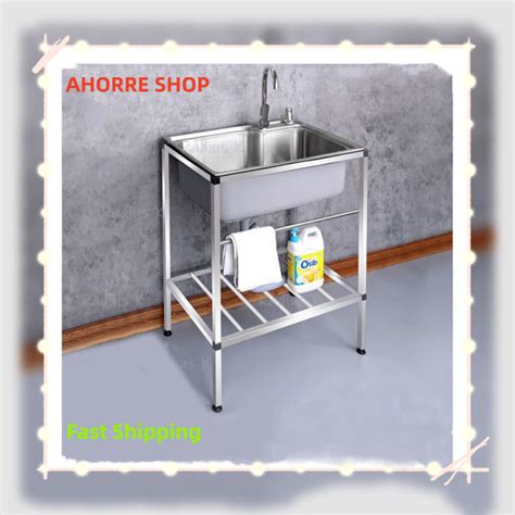 Kitchen stainless steel sink, wall-mounted sink, standing sink ...