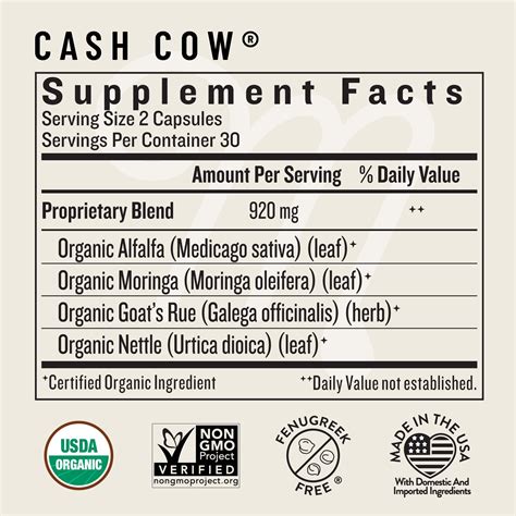 Cash Cow | Breast Milk Supplement for Milk Production & Nutrition ...