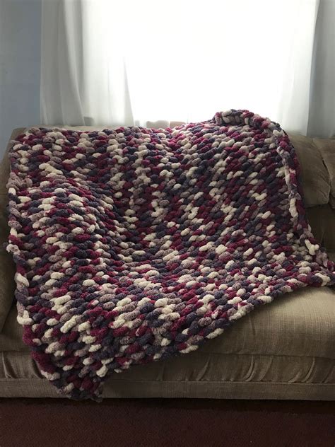 Chunky Knit Throw Blanket - Etsy