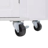 83cm Height Modern Rolling Wooden Kitchen Island Cart with Storage Cab – Living and Home