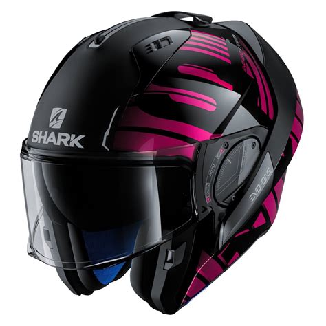 Shark Helmets® HE9704DKUVXL - Evo-One 2 Lithion Dual X-Large Black/Chrome/Purple Modular Helmet ...