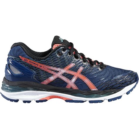 Asics Womens GEL-Nimbus 18 Running Shoes - Blue/Coral - Tennisnuts.com