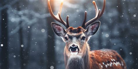 Deer in a winter snowy forest ,Christmas scene ,Generative AI. 30603957 ...