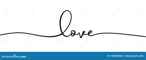 Continuous One Line Drawing Of Love Typography Lettering Script Font Typographic Lineart Design ...