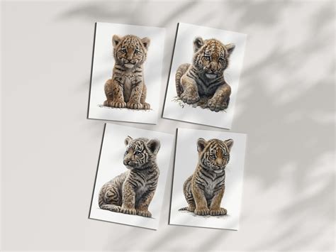 Cute Tiger Cub Clip Art 300dpi Pngs, Card Making, Invitations, Prints ...