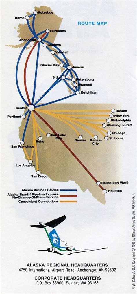 Alaska Airlines 1980 route map | Travel | Pinterest | Maps and Alaska