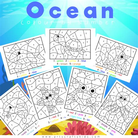 Ocean Color By Numbers - Arty Crafty Kids