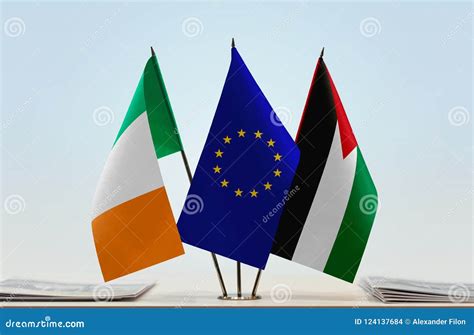 Flags of Ireland EU and Palestine Stock Photo - Image of european ...