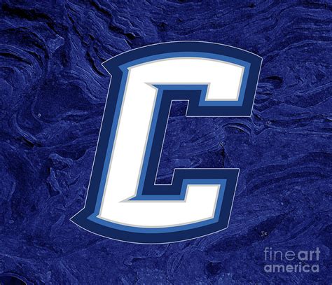 Creighton University Logo On Dark Blue Swirl Texture Photograph by John ...