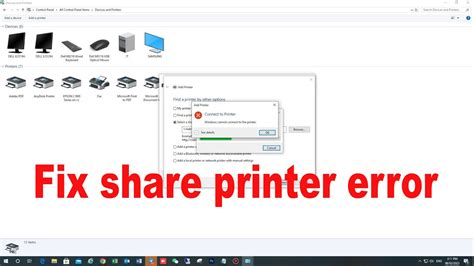 Windows can't connect to the printer - YouTube