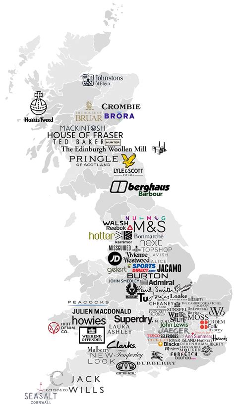 Map of British fashion brands... - I Fucking Love Maps