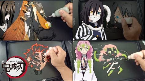 Nakime - Biwa Oni - Upper Moon 4 - Kimetsu no Yaiba Pancake Art - YouTube