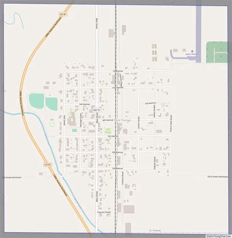 Map of St. Thomas city, North Dakota