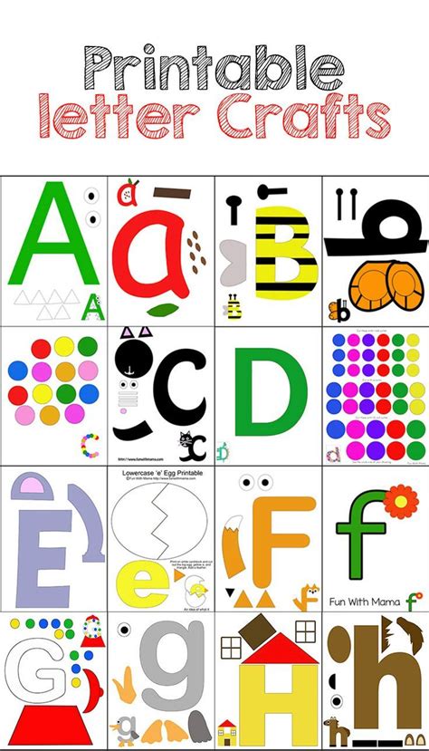 Printable Alphabet Letter Crafts Pack 1 | Preschool letters, Letter a ...