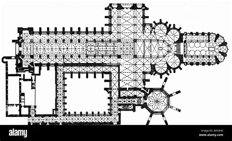 geography / travel, Great Britain, London, churches, Westminster Abbey, plan, drawing, 19th ...