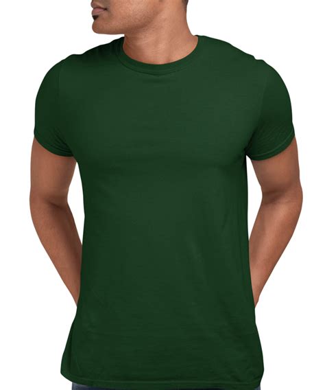 MEDLE Solid Bottle Green Men's T-shirt | Regular Fit Elegant Cotton Tee | Medle Clothing