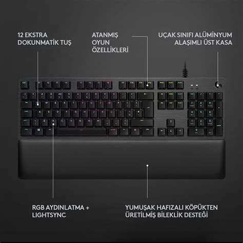 Logitech G513 Carbon Full-size Wired Mechanical GX Blue Clicky Switch Gaming Keyboard With RGB ...