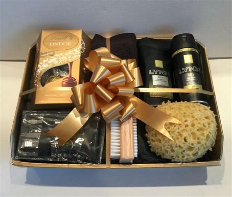 Valentine Gift Basket Hamper for Him Mens Gift Idea Husband Dad Son Thank You | Birthday gift ...